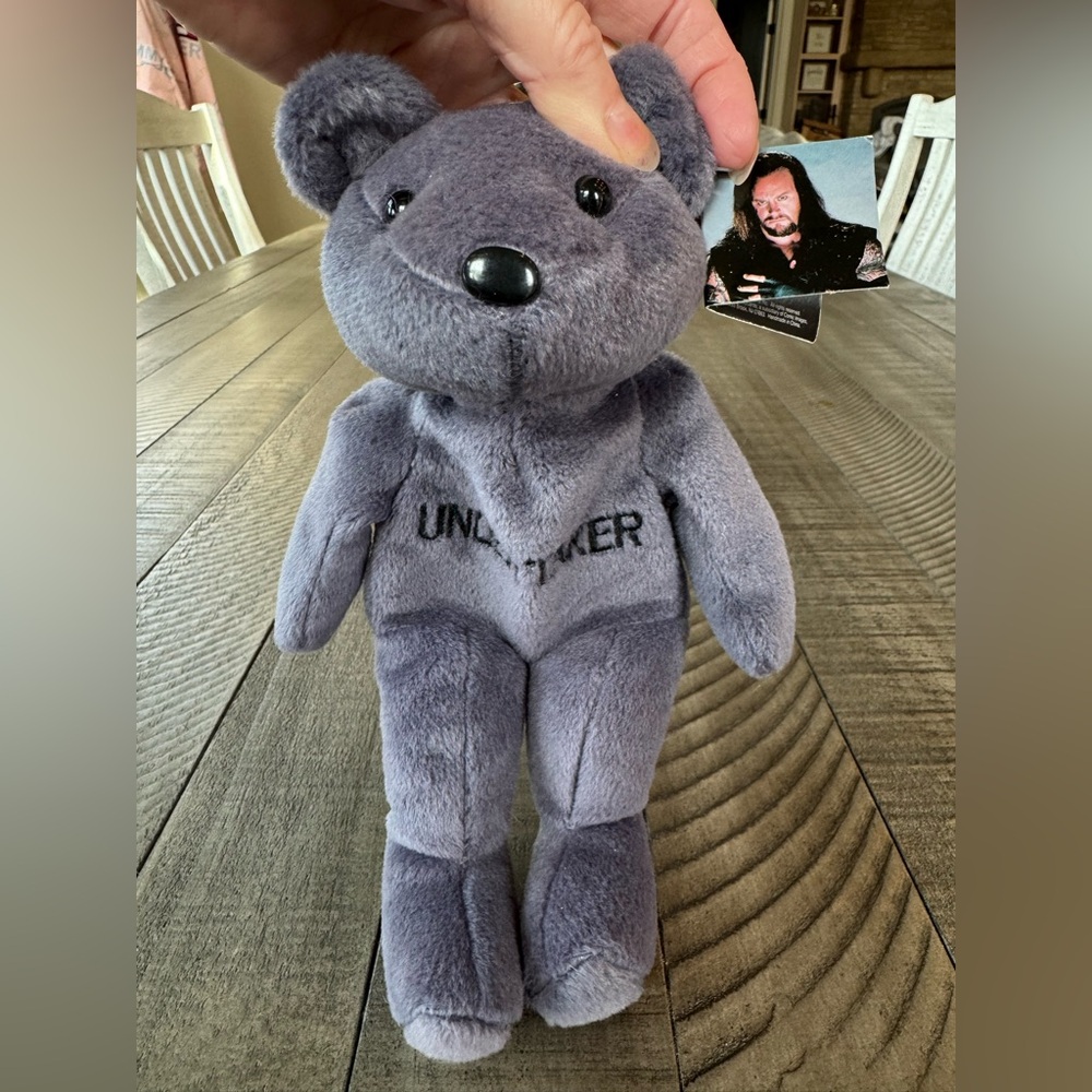 Vintage 1999 WWF - WWE Attitude Era Undertaker Beanie Bear Plush Toy